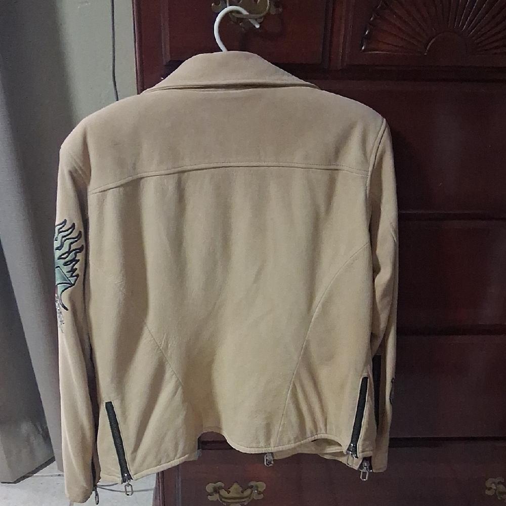 Harley-Davidson Beige Jacket with Red Interior - Picture 2 of 4
